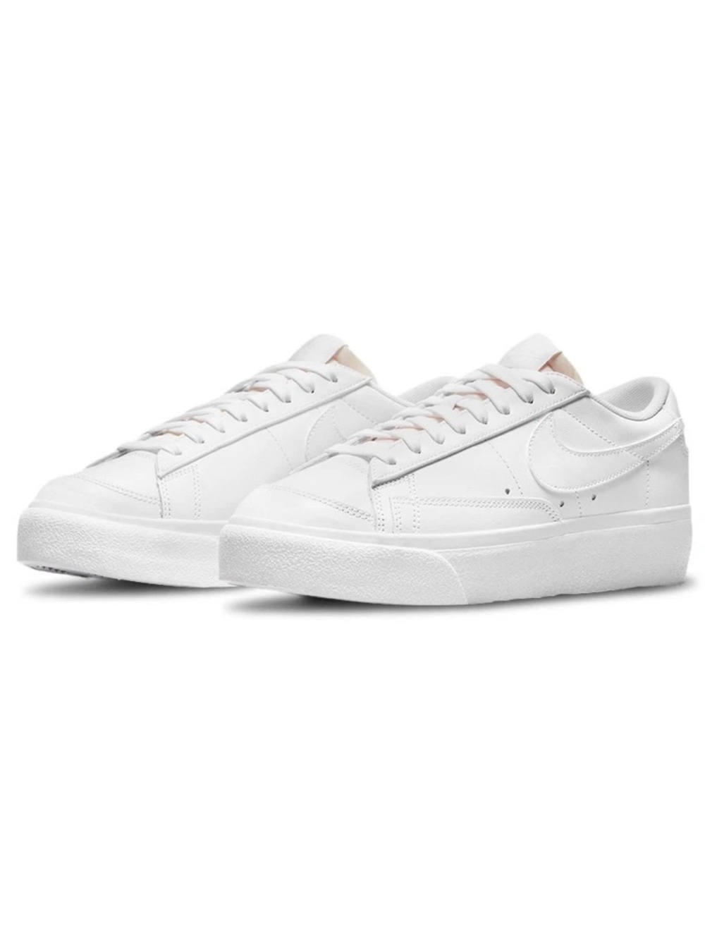 Nike | Women’s Triple White Leather Platform Blazer Low-Top Platform Shoes 10.5 - Picture 4 of 16